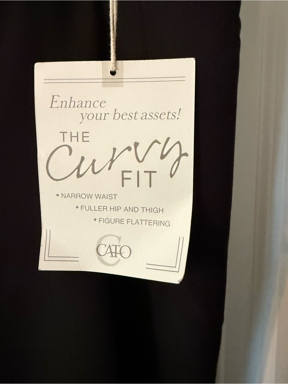 Cato size 10 nwt Black Curvy Fit Dress Pants with Hook Closure NEW